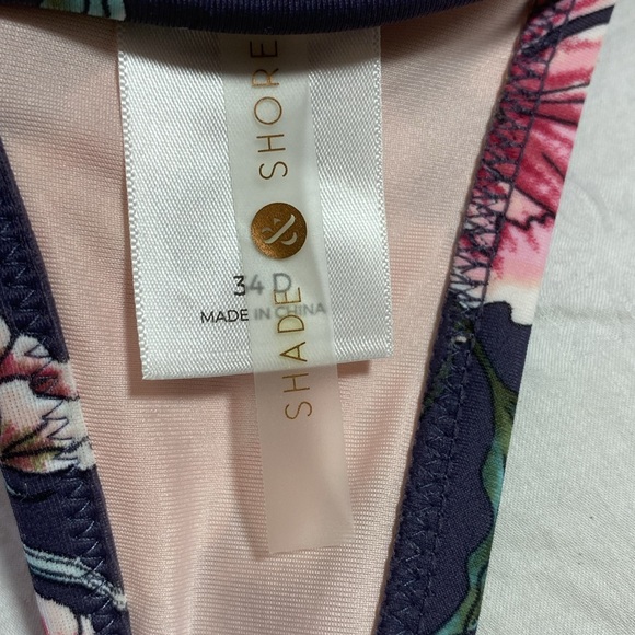 Studded Padded Bikini Top Light Push Up Floral Swim Top Swimsuit 34D Flower S/M - Picture 7 of 8